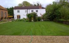 Grasby near Caistor. June 2011, a new turf lawn area created infront of an existing property