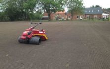 Seeding a new lawn at Market Rasen, Lincolnshire. Approximately 1 acre in size