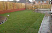 Turfing a lawn on a new build home at Healing near Grimsby
